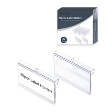 20 Pack Wire Shelf Label Holders with Paper Inserts,3.15x1.50inch picture