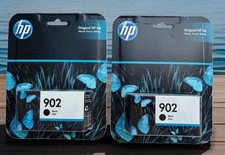 HP 902 BLACK Ink Cartridge (LOT OF 2) Genuine OEM Exp 2020 Sealed picture