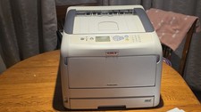 OKI Pro8432WT White Toner CMYW 11x17 LED Printer Tested Low Page Count picture