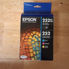 Epson 252XL/252 Black/Tri-Color Ink Cartridge 4 Pack Genuine Exp Jan. 2026 picture