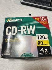 Memorex CD-RW 4x 700MB 80 Min Rewritable CD's.  6 Pack* Blank music CD picture