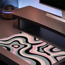Abstract Wavy Pattern Rubber Anti-Slip Mouse Pad Oversized Game Desk Pad with picture