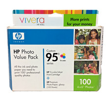 HP Photo Value Pack Custom 95 Tri-color 4x6 Photo Paper 100 Sheets Expired 2007 picture