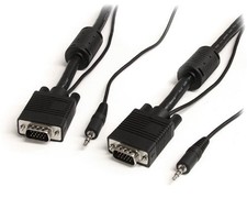 StarTech MXTHQMM25A 25ft VGA Cable w/ Audio M-M Coax HD15 picture