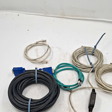 Manhattan Lot VGA Monitor, Ethernet RJ-45 & USB A-B Cables 3 ft Used picture