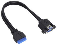 Stackable USB 3.0 Female Panel Type to Motherboard 20Pin Header Cable USB 3.0 picture