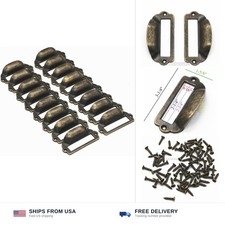 Apothecary drawer pulls label holder 16-pack bronze zinc alloy picture