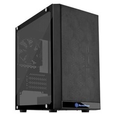 Silverstone PS15B-G (Tempered Glass Window) Mesh Front All Black MATX Case picture