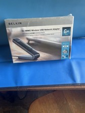 USB 2.0 WiFi Wireless Adapter, Belkin G+ MIMO for desktop or laptop , NIB shwrap picture