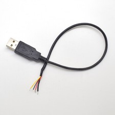 10pcs 30cm/1ft USB 2.0 Male Plug 4 Wire Shield DIY Pigtail Cable Black picture