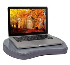 Mini Lap Desk Memory Foam Cushion Handle Fits Laptops Up To 15 Inch Silver picture