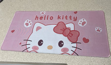 Hello Kitty Large/XL Pink & White Pictorial Rubber Mouse Pad Desk Mat 31.5x15.7 picture