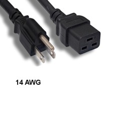 Kentek 3Ft NEMA 5-15P to IEC-60320 C19 Power Cable 14AWG 15A Server PDU UL cUL picture