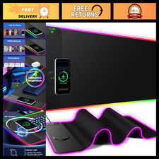 RGB Large Gaming Mouse Pad with 15W Wireless Charging - 31.5'' x 15.8'' picture