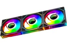 Jungle Leopard Interstellar V1 120mm ARGB PC Fan Black PWM RGB Sync 3pc picture