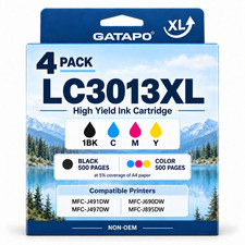 Compatible LC3013XL 4-Pack Ink (1BK/1C/1M/1Y) for MFC-J497DW J895DW picture