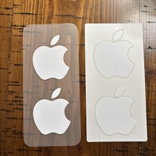 Apple Logo Sticker Decal, White - Genuine OEM - Includes 4 Stickers picture