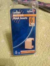 NIB Leviton 41084-A Quickport snap in blank inserts 6-Pack Almond picture