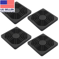 80Mm Black Plastic Fan Filter Cover, 4 Pcs | Mesh Design, Dustproof Screen, for picture