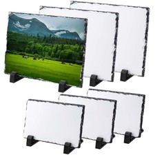 JAPCHET 6 Pack Sublimation Slate Blanks 2 Size Rectangular Photo Slate with picture