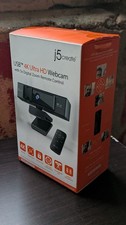 Ultra 4k HD J5create Webcam JVCU435 USB w/ Remote 5X Zoom Privacy Cover picture