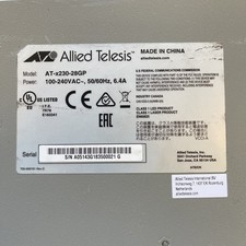 Allied Telesis AT-x230-28GP 24 Port PoE+ Switch w Rack Ears Reset Cleared picture