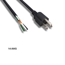 10x 6ft 14 AWG AC Power Cable NEMA 5-15P to ROJ Pigtail 3 Wires 15A/125V picture