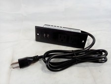 Recessed Furniture Power Module 2 AC Outlets 2 USB Ports Black Desk Strip picture