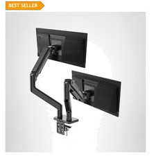 Dual Monitor Stand Arms 17-45 In Black VESA Adjustable Spring Mount Clamp 44 Lb picture