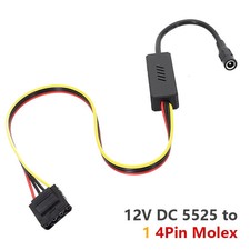 DC 5525 to SATA Hard Drive Power Cable 12V to 4-Pin Molex Voltage Regulator picture