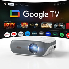 Happrun 4K Supported Google TV Projector,Google Officially Licensed,Dolby Audio picture