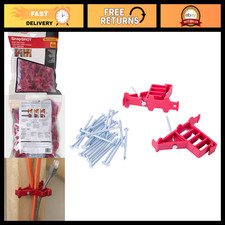 Multi-Cable Staple 100 Pack - Secures NM Non-Metallic, Coaxial, Data/CAT 5, Red picture