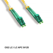 Kentek 1M LC/LC APC OS2 9 /125 Duplex Single-Mode Fiber Optic Cable OFNR picture
