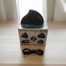 Rechargable Blue Ergonomic Wireless Optical Vertical Mouse 6 Keys USB picture