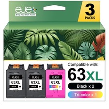 63XL Ink Cartridges Black and Color Replacement Combo Pack for HP 63 picture