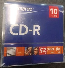 Memorex CD-R 10-pack blank recordable compact discs 700 MB 80min 52x NEW Sealed picture