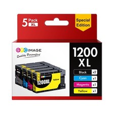 GPC Image 5 Pack Compatible Canon 1200XL Ink Cartridges Black Cyan Magenta Ye... picture
