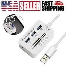 US Aluminum 3 Port USB 3.0 Hub MS SD M2 TF Multi-In-1 Memory Card Reader Adapter picture