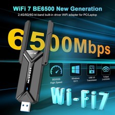6500 Mbps, WiFi 7, USB 3.0 Adapter,  6 GHz & 5 & 2.4, Newfast BE6500, Tri-Band picture