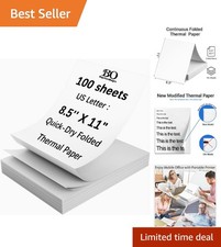 Thermal Paper 8.5 x 11 Inch for Portable Printers, 100PCS  Letter Size-BPA-Free picture