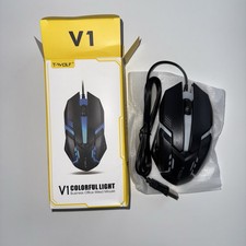 NIB T-WOLF V1 Wired Gaming/Office Mouse 3 Button 7 Colorful Backlight 1200 DPI picture