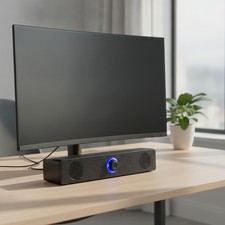 Compact Wired Stereo Speakers - Touch Control with 3.5mm AUX for PC & Desktop picture