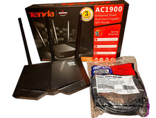 Tenda AC18 AC1900 Router Complete Box + 25ft Tripp-Lite Cat6 Cable picture