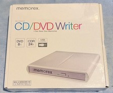 MEMOREX CD/DVD Writer  - Slim External DVD 8x CDR 24x USB Powered NIB  New picture