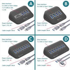 4/7 IN 1 USB 3.2 Hub USB C Docking Station Type C Splitter Adapter 5/10 Gbps BK picture