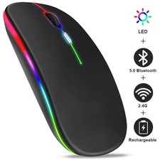 Wireless Mouse Rgb Rechargeable Bluetooth Mice Wireless Computer Mause LED Backl picture