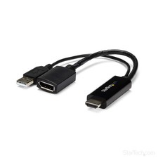 StarTech.com 4K 30Hz HDMI to DisplayPort Video Adapter w/ USB Power - 6 in - HDM picture
