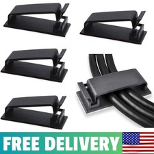 50Pcs Self Adhesive Cable Management Clips - Black picture