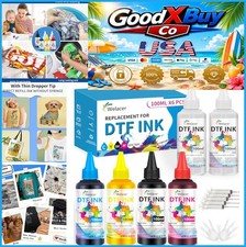 DTF Ink 100mL 6-Pack Refill for ET-8550 I3200 XP600 2 White CMYK Heat Transfer picture