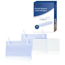 20 Pack Plastic Basket Label Holders with Paper Insert,3.94x1.57inch picture
